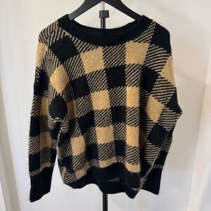 Vince Camuto Black and Tan Knit Sweater